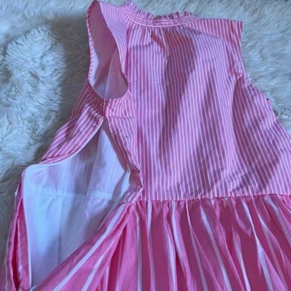 J. Crew Tiered Popover Dress in Pink and White Stripe - Size Small - Picture 6 of 10